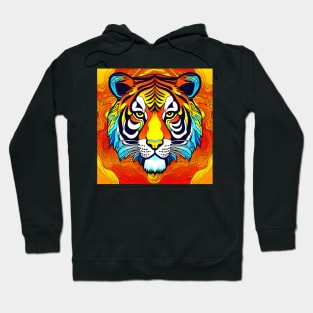 Psychedelic Art Tiger Head Hoodie